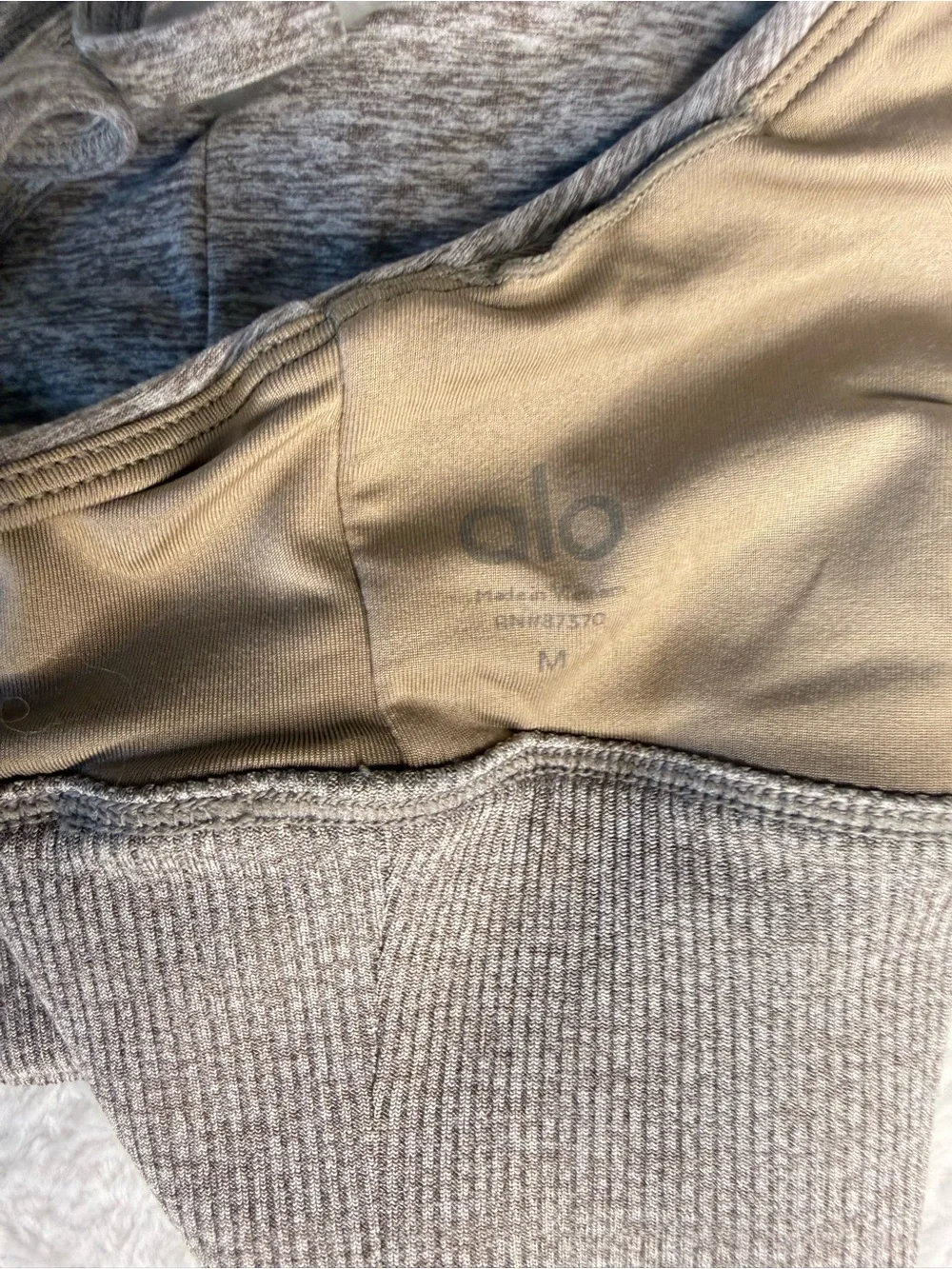 ALO Yoga Strappy Sports Bra — Olive & Heather Gray
